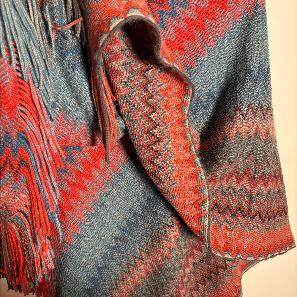 Top it Off Chevron Patterned Poncho - Picture 5 of 5